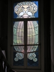 art nouveau buitenraam pauwen